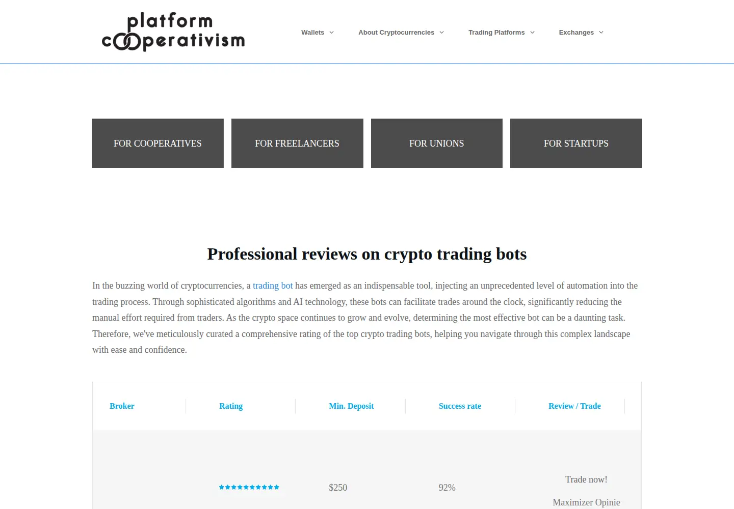 Screenshot of platformcoop.net
