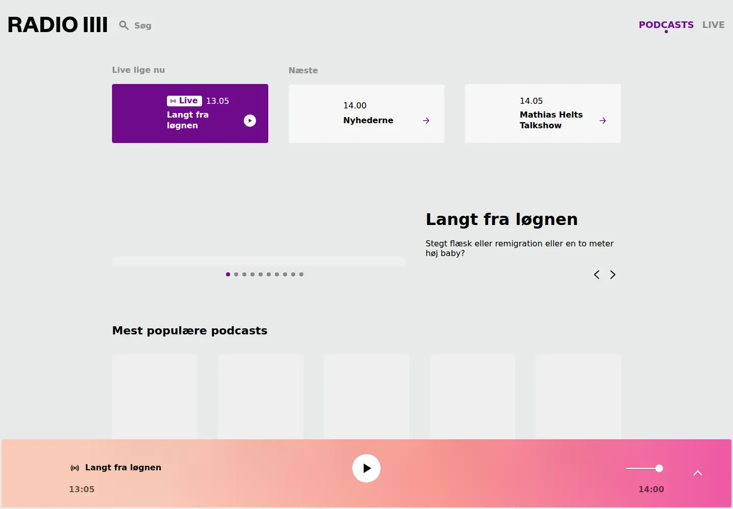 Screenshot of radio4.dk