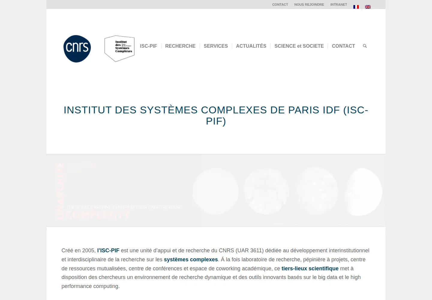 Screenshot of iscpif.fr