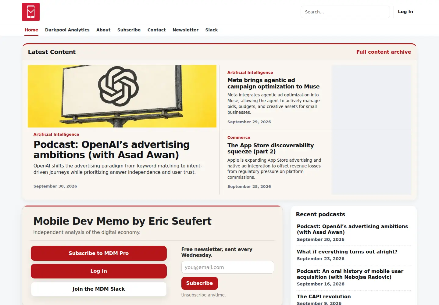 Screenshot of mobiledevmemo.com