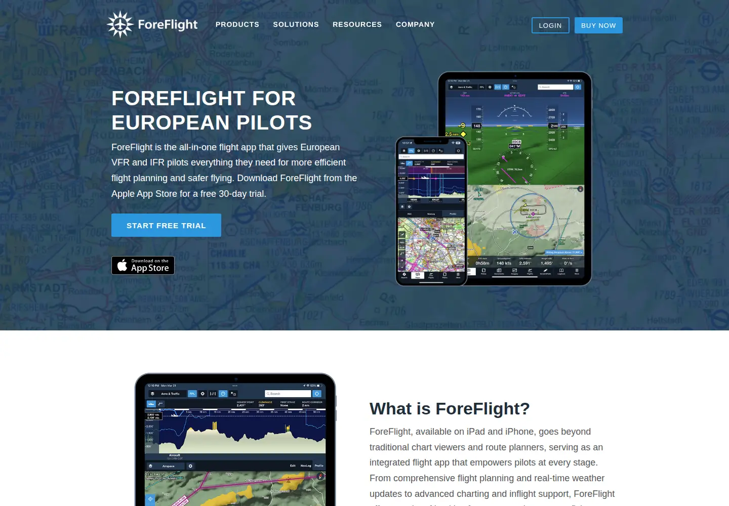 Screenshot of foreflight.com
