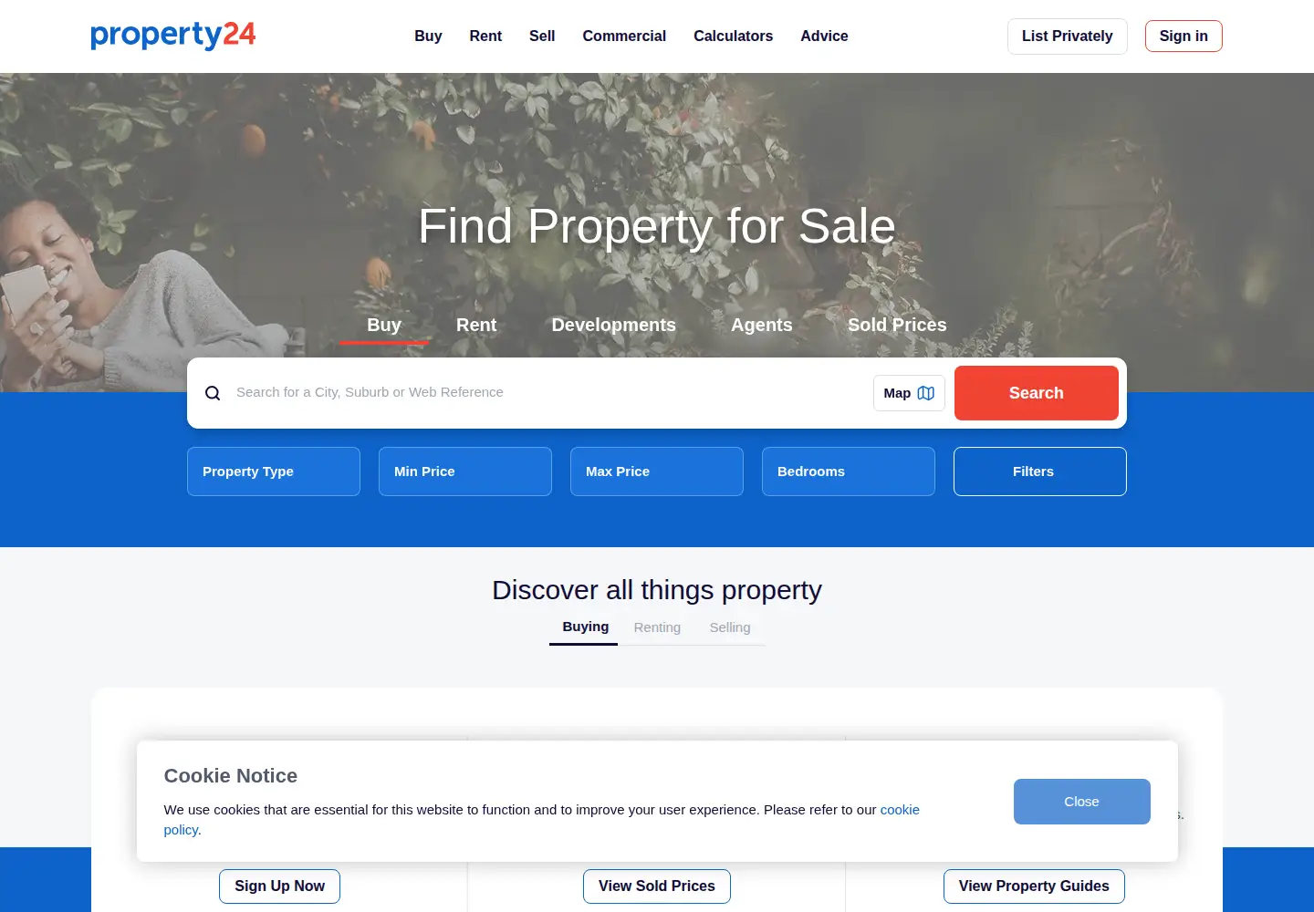 Screenshot of property24.com