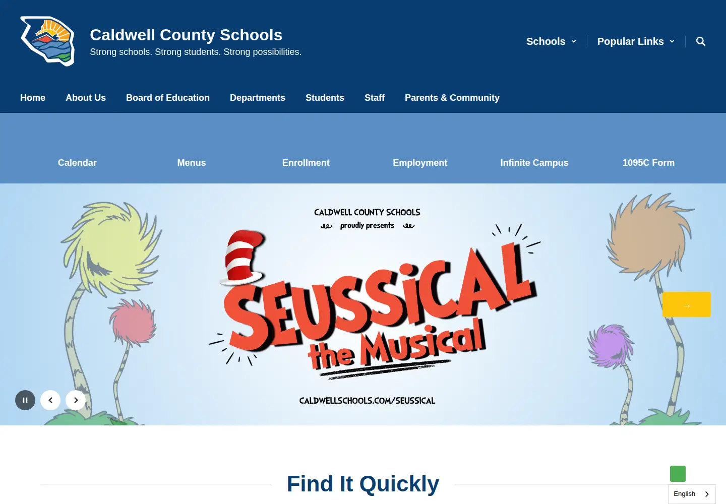 Screenshot of caldwellschools.com