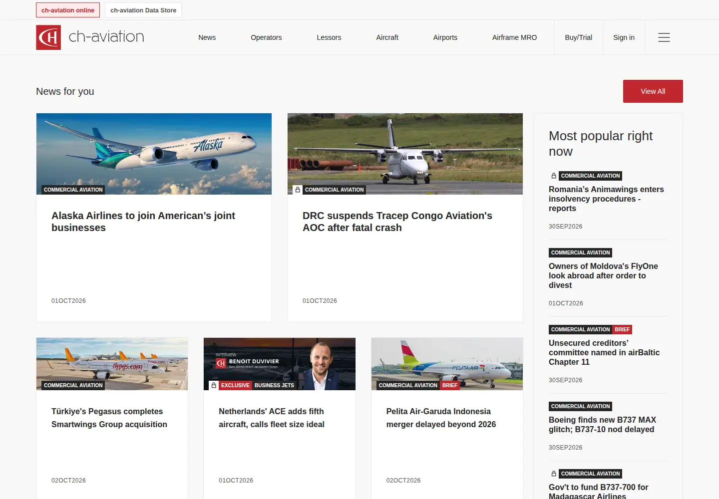 Screenshot of ch-aviation.com