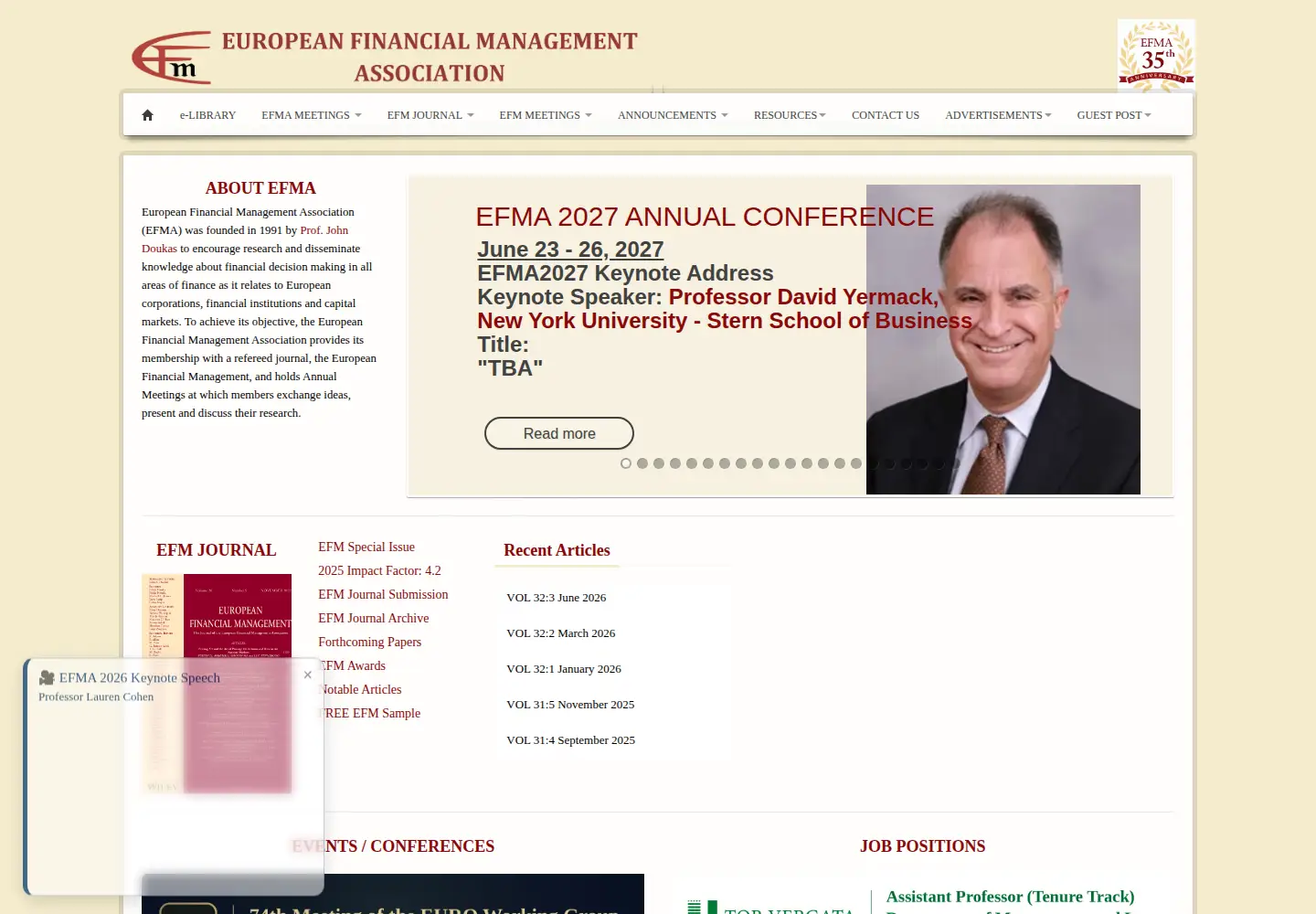 Screenshot of efmaefm.org