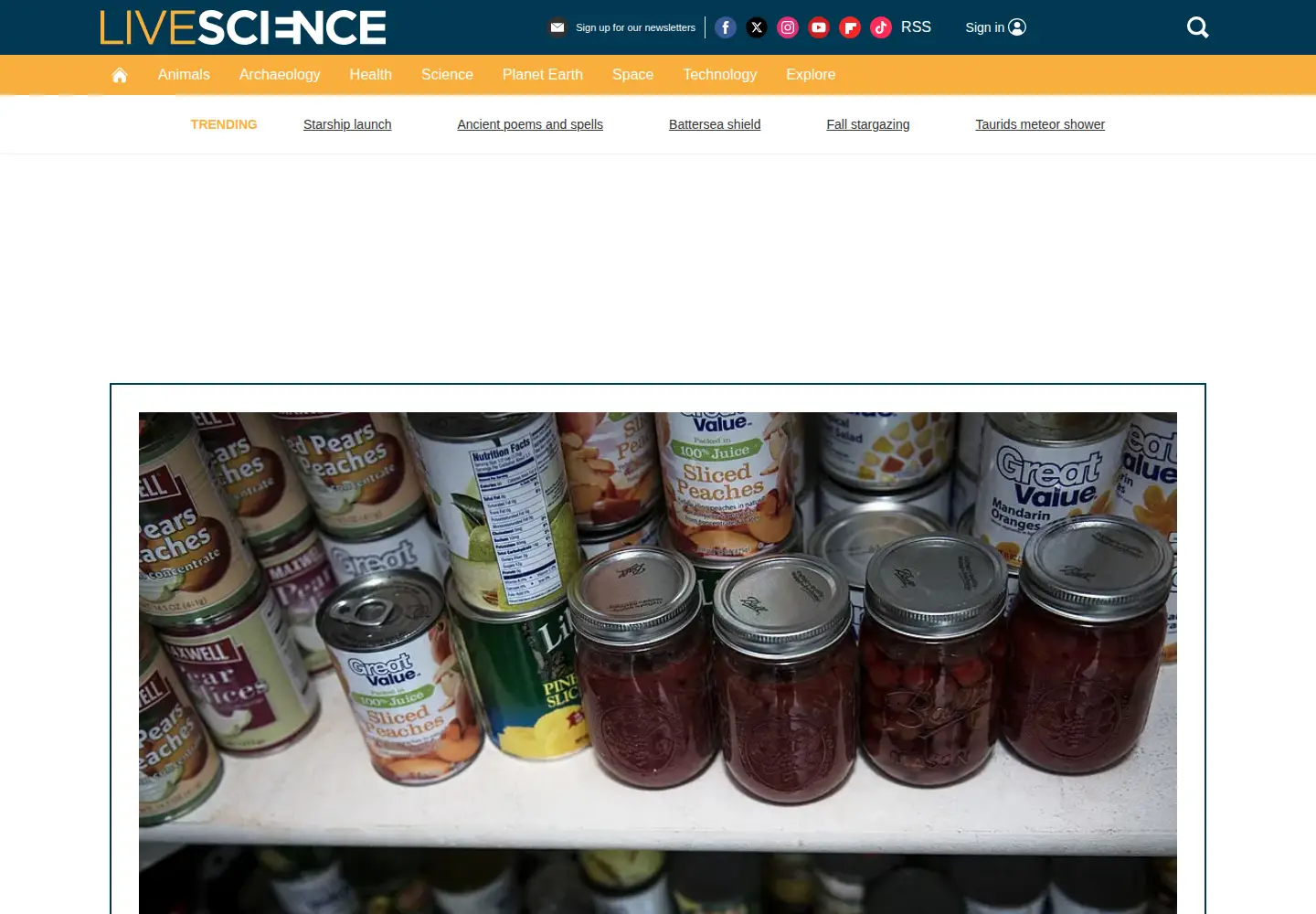 Screenshot of livescience.com