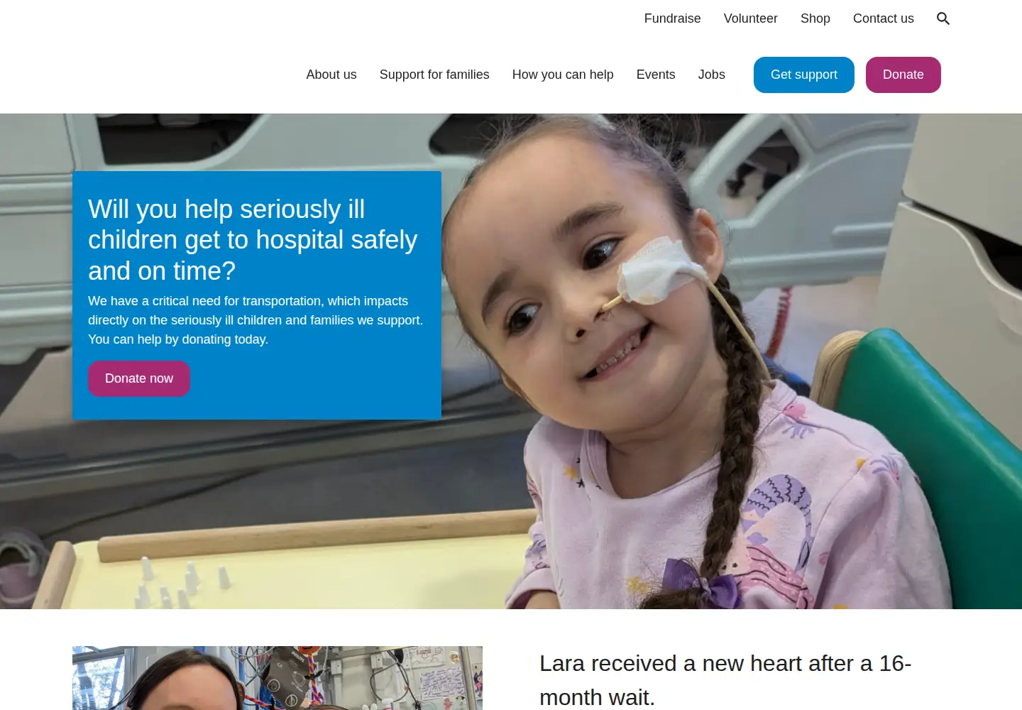 Screenshot of rainbowtrust.org.uk