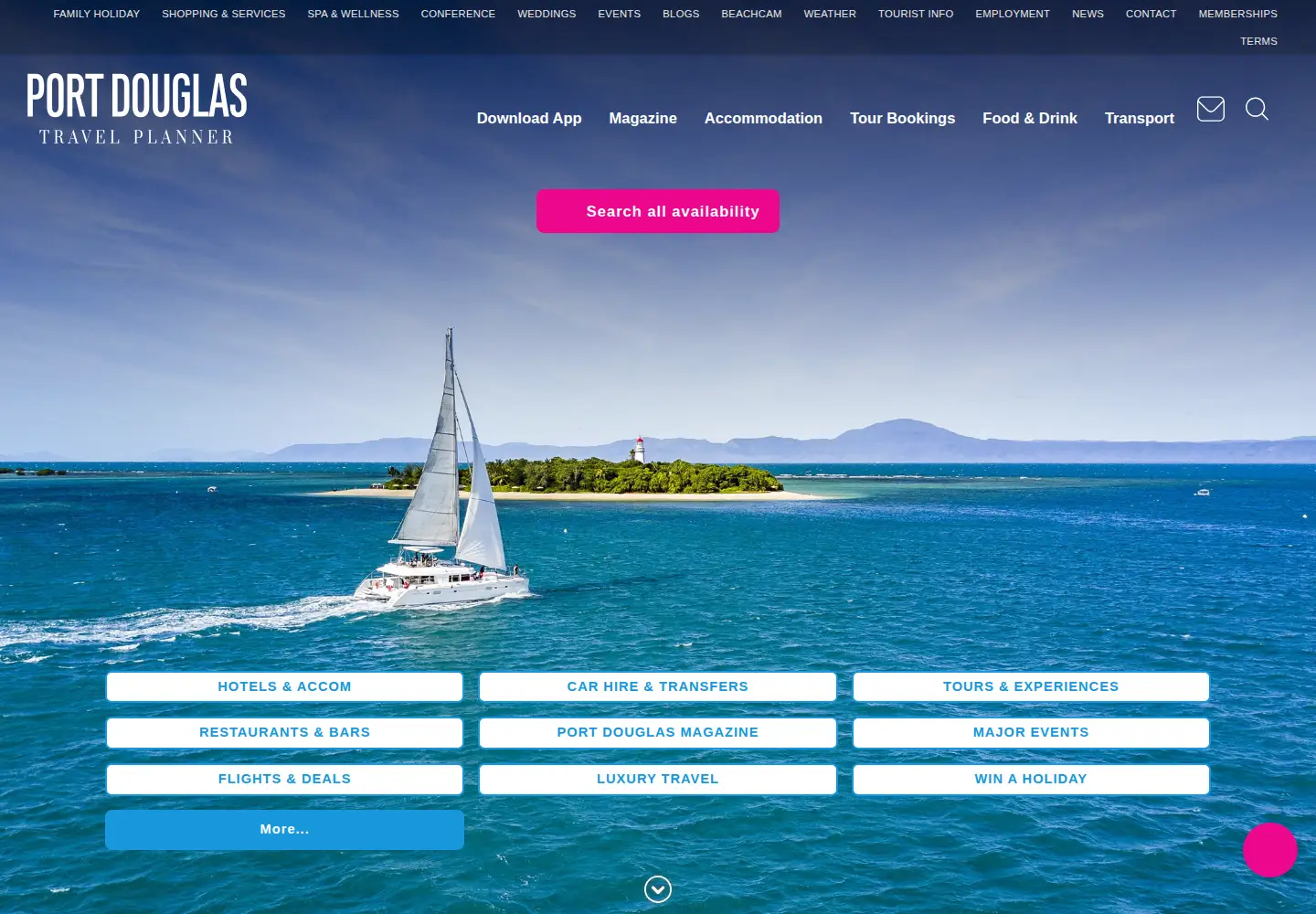 Screenshot of tourismportdouglas.com.au