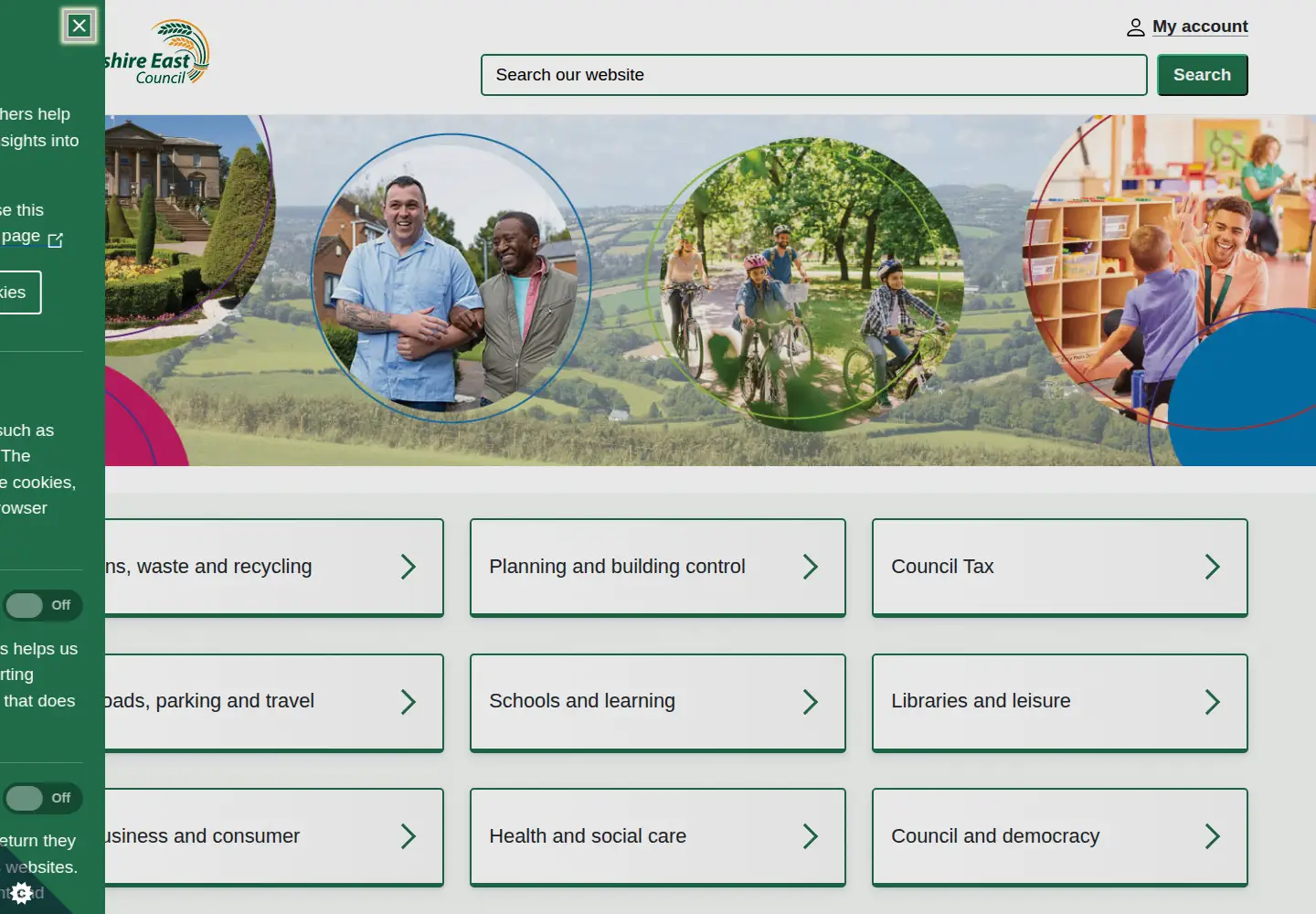 Screenshot of cheshireeast.gov.uk