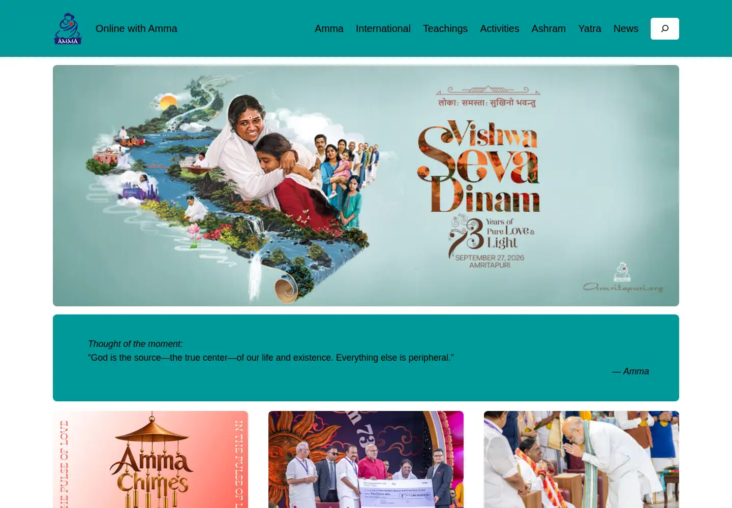 Screenshot of amritapuri.org
