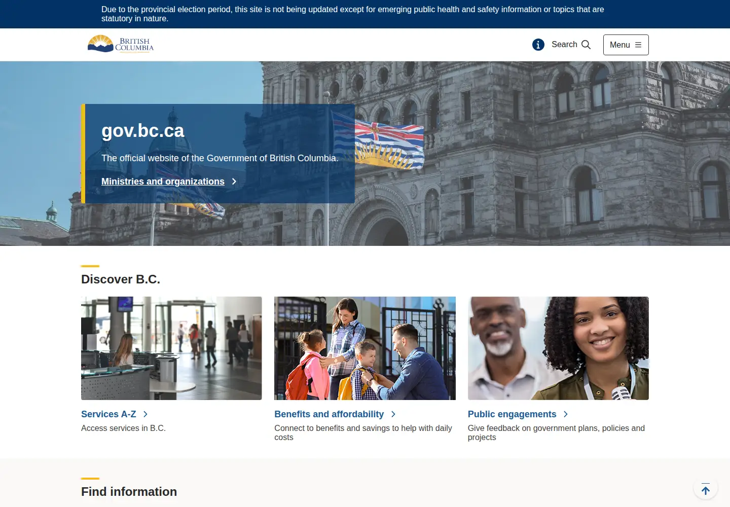 Screenshot of gov.bc.ca