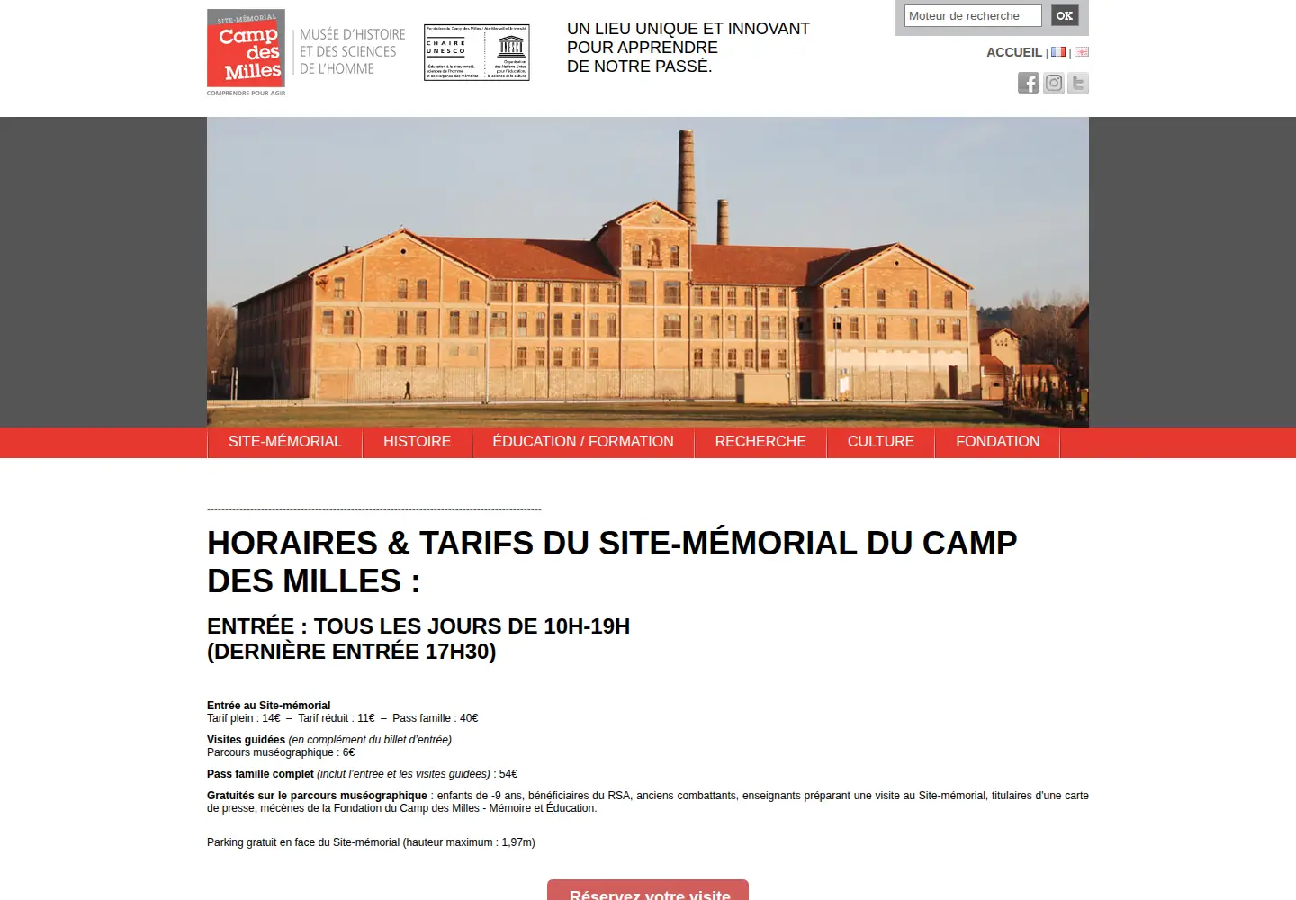 Screenshot of campdesmilles.org