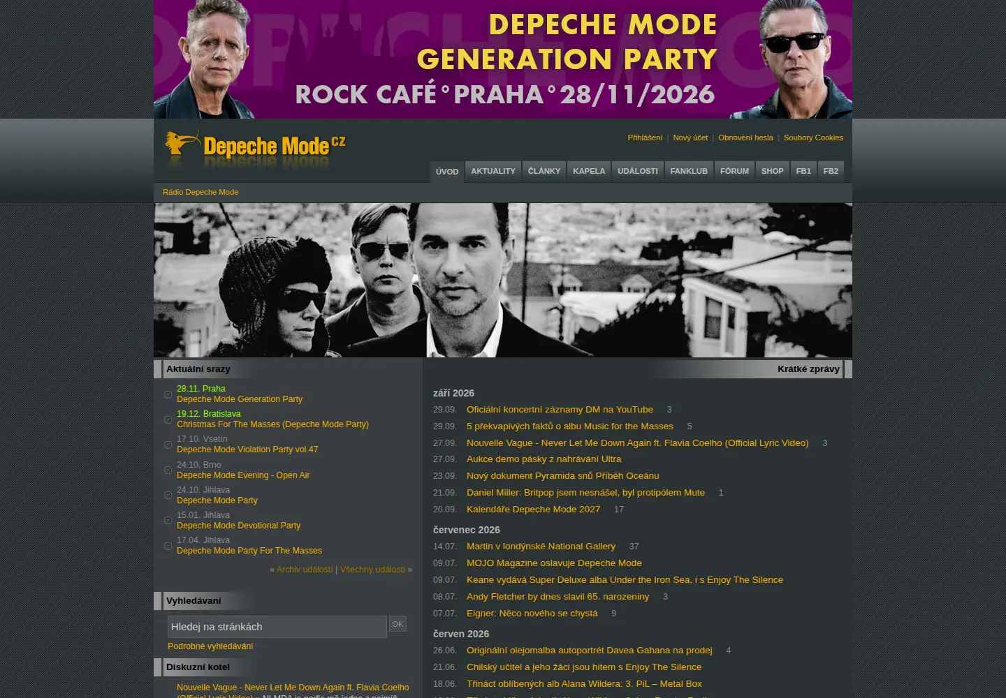 Screenshot of depechemode.cz