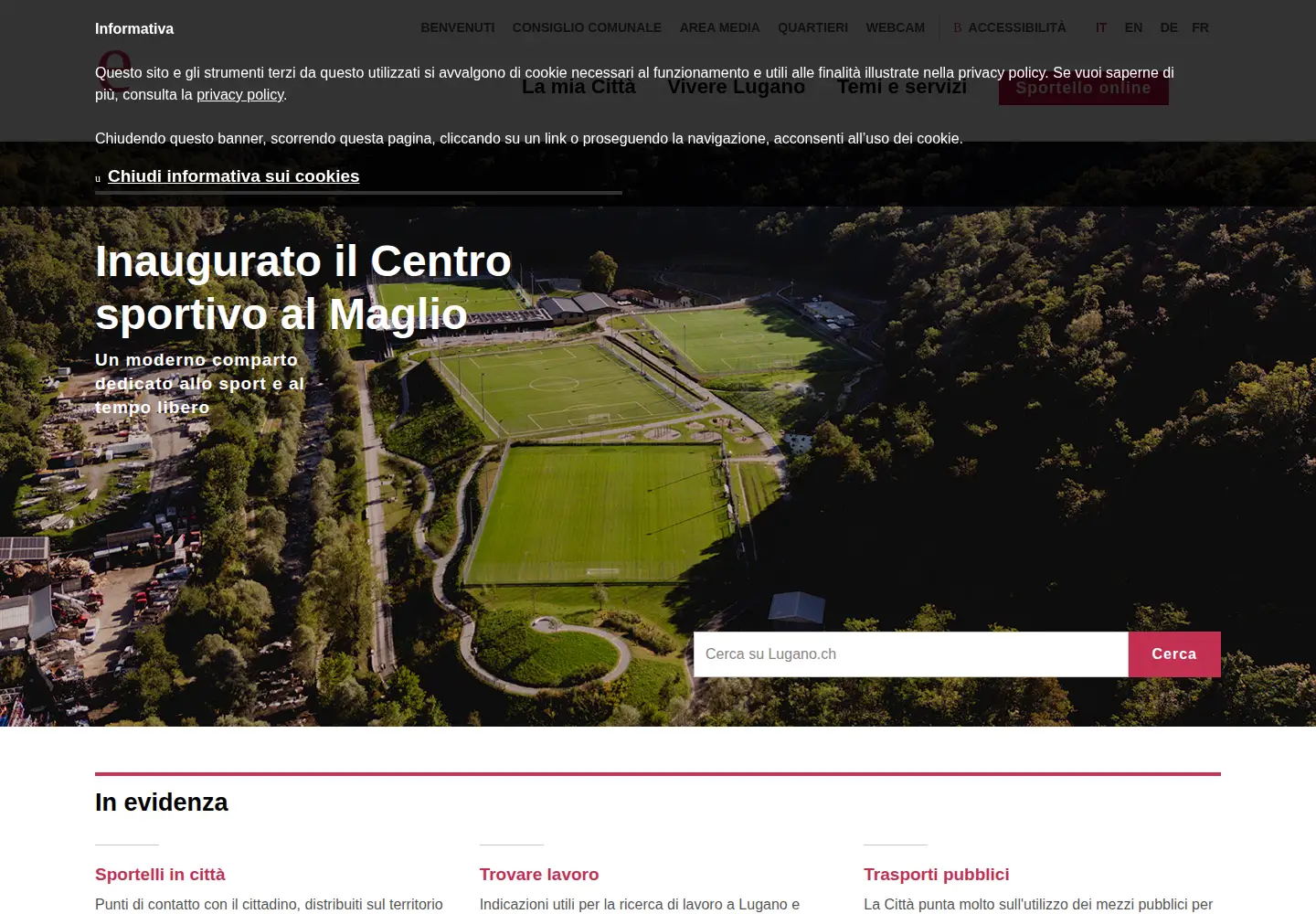 Screenshot of lugano.ch