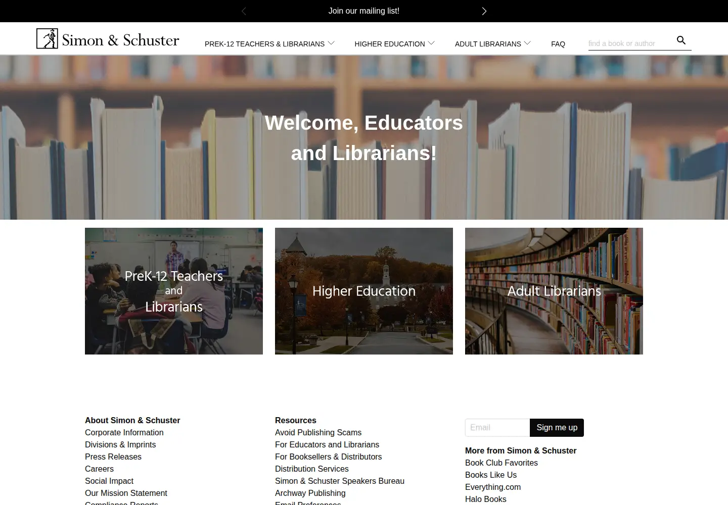 Screenshot of simonandschuster.net