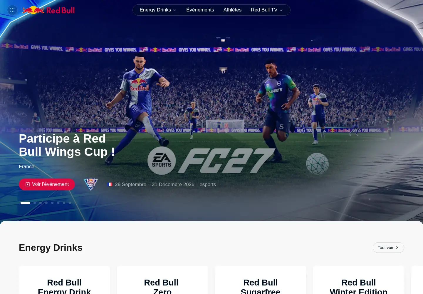 Screenshot of redbull.com