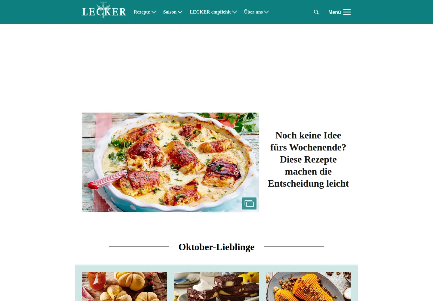 Screenshot of lecker.de