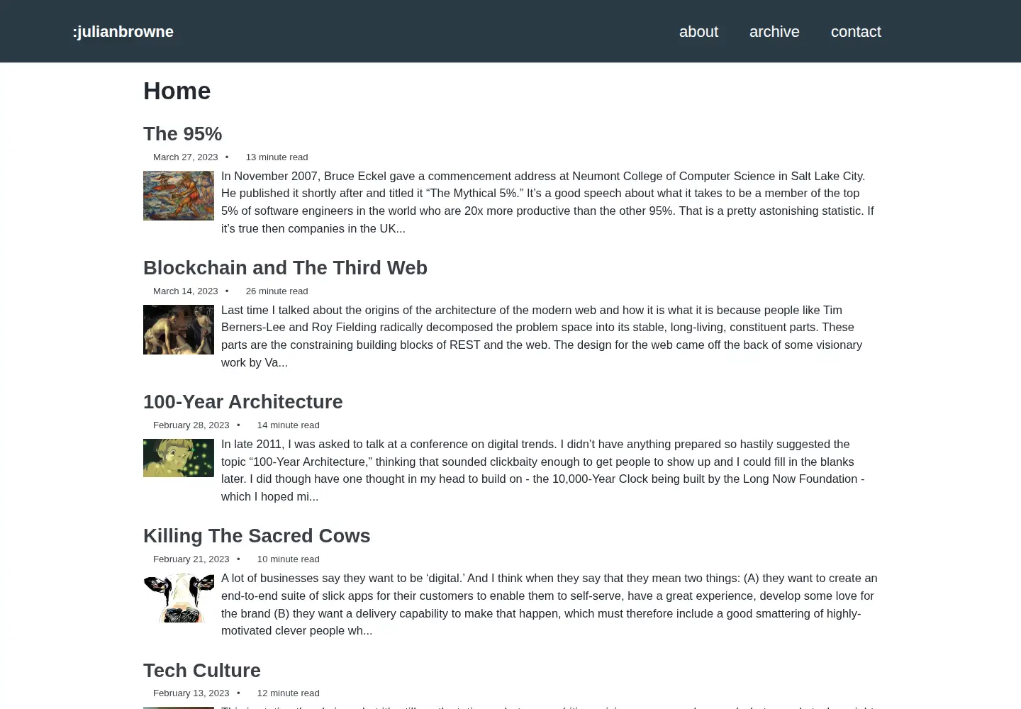 Screenshot of julianbrowne.com
