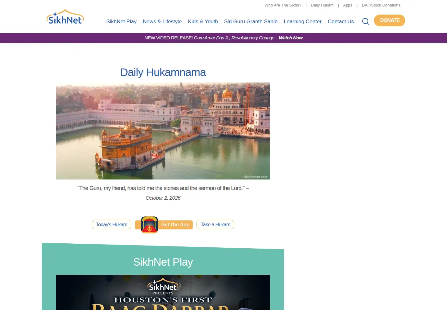 Screenshot of sikhnet.com