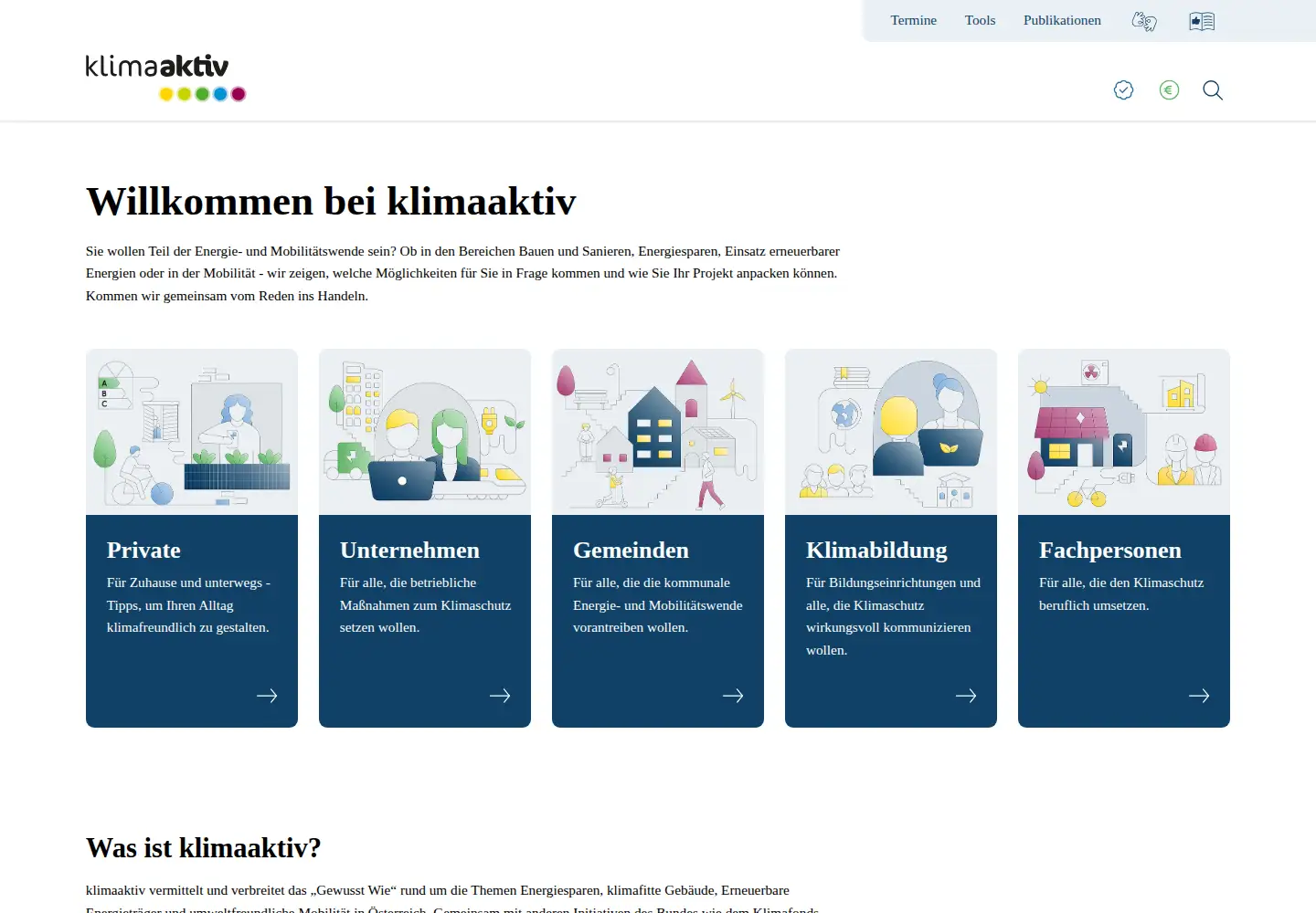 Screenshot of klimaaktiv.at
