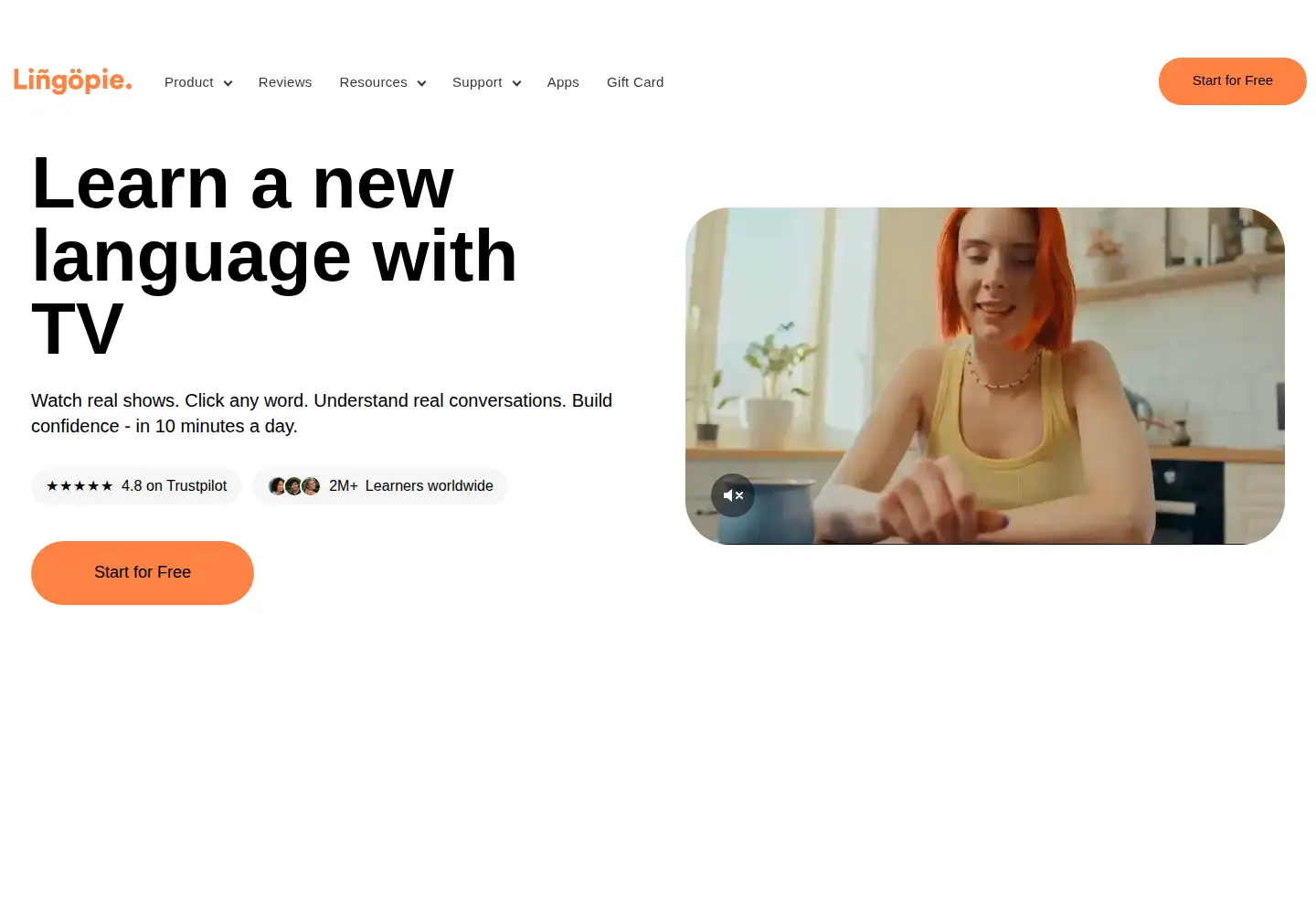 Screenshot of lingopie.com