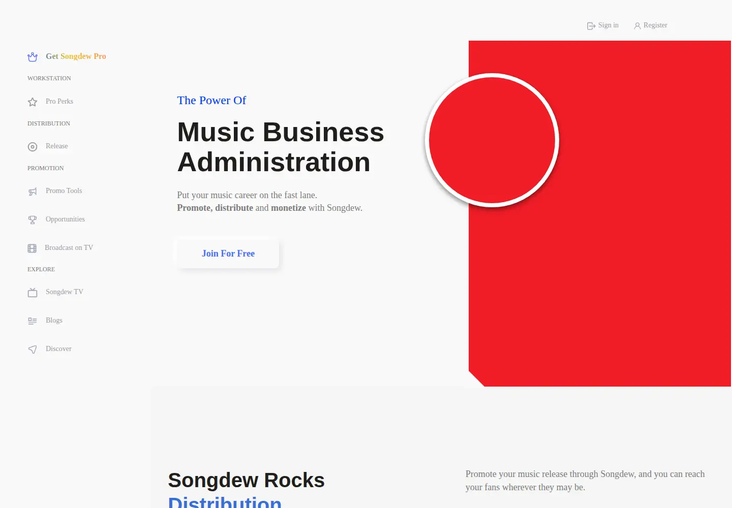 Screenshot of songdew.com