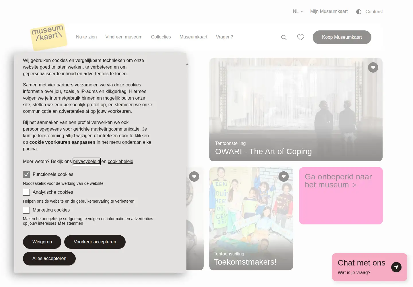 Screenshot of museum.nl