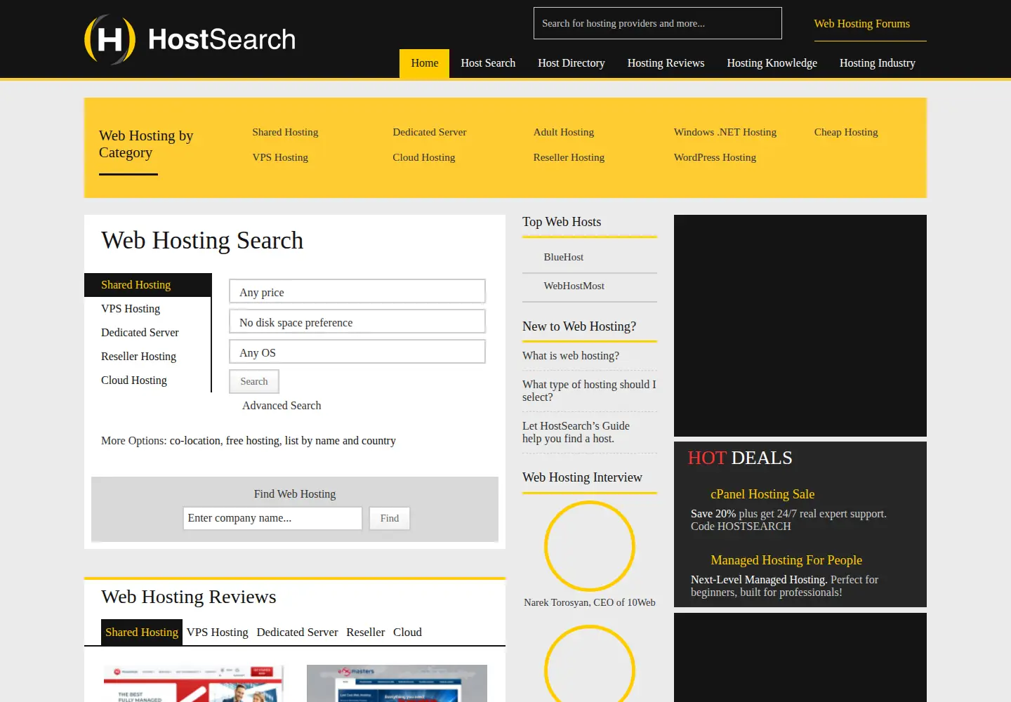 Screenshot of hostsearch.com