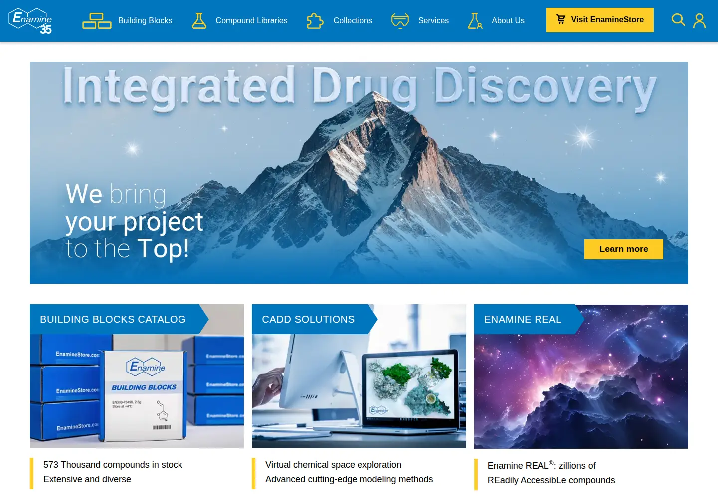 Screenshot of enamine.net