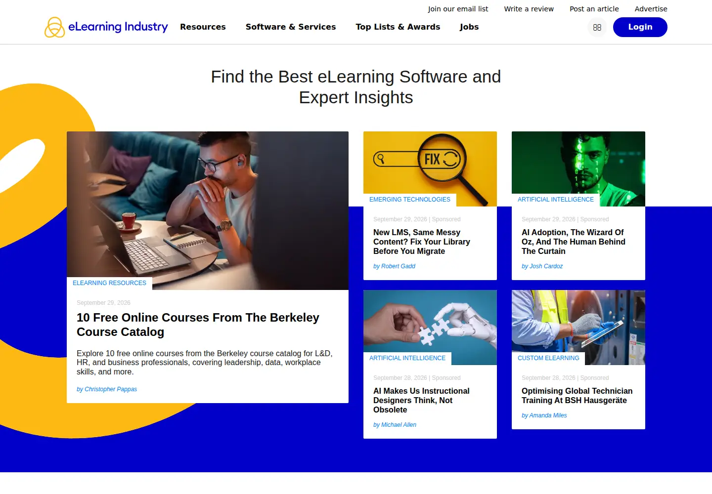 Screenshot of elearningindustry.com
