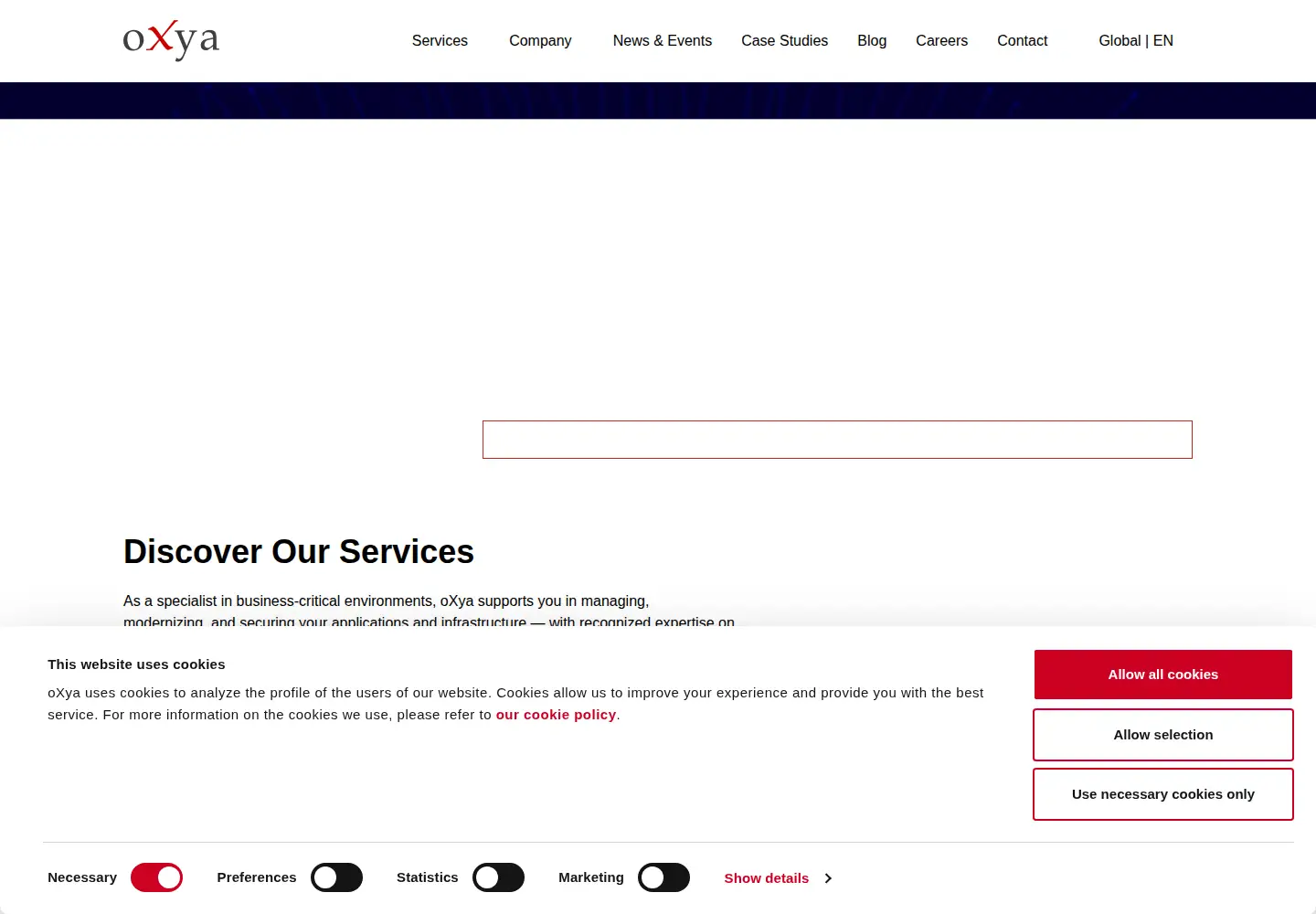 Screenshot of oxya.com