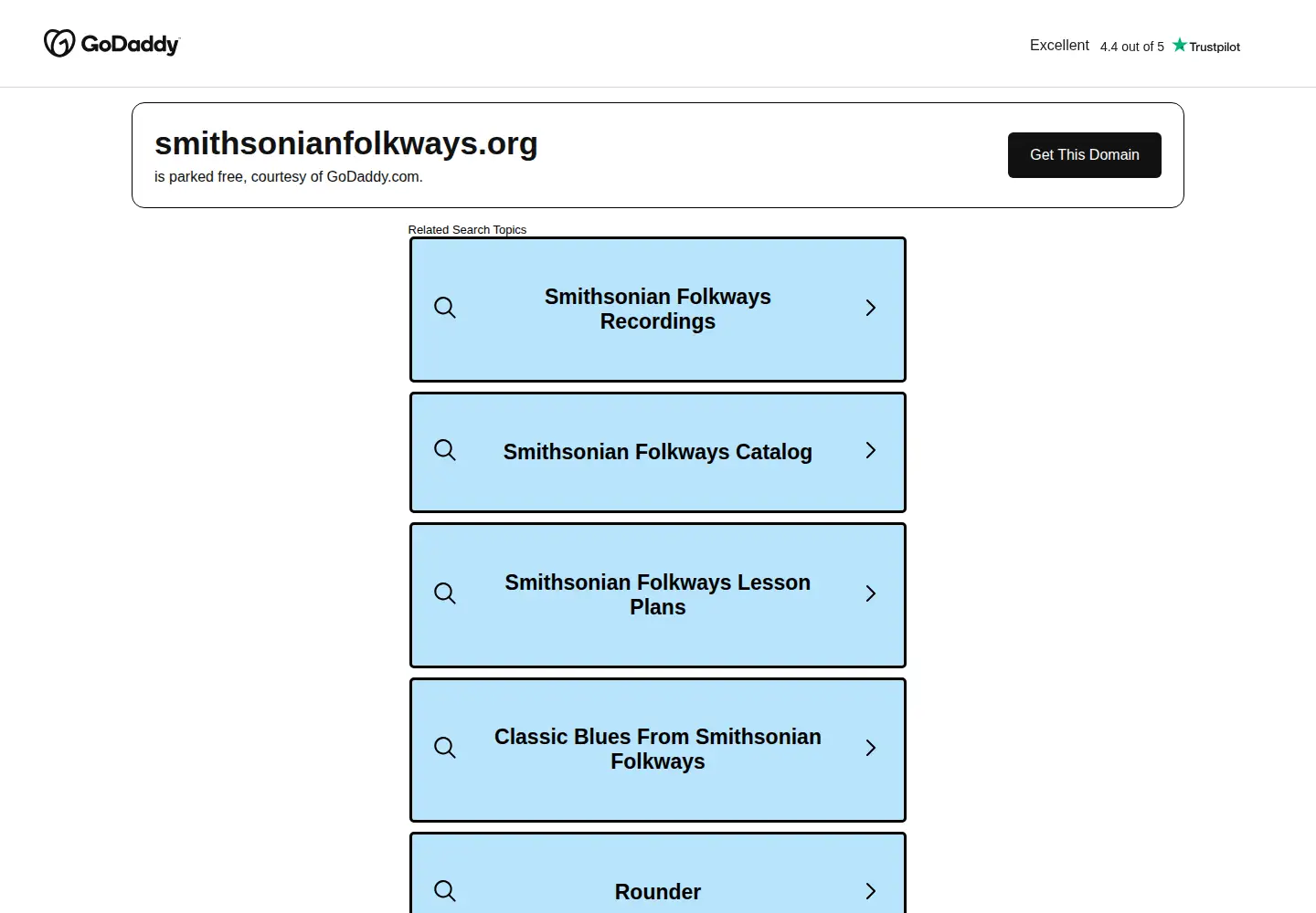 Screenshot of smithsonianfolkways.org