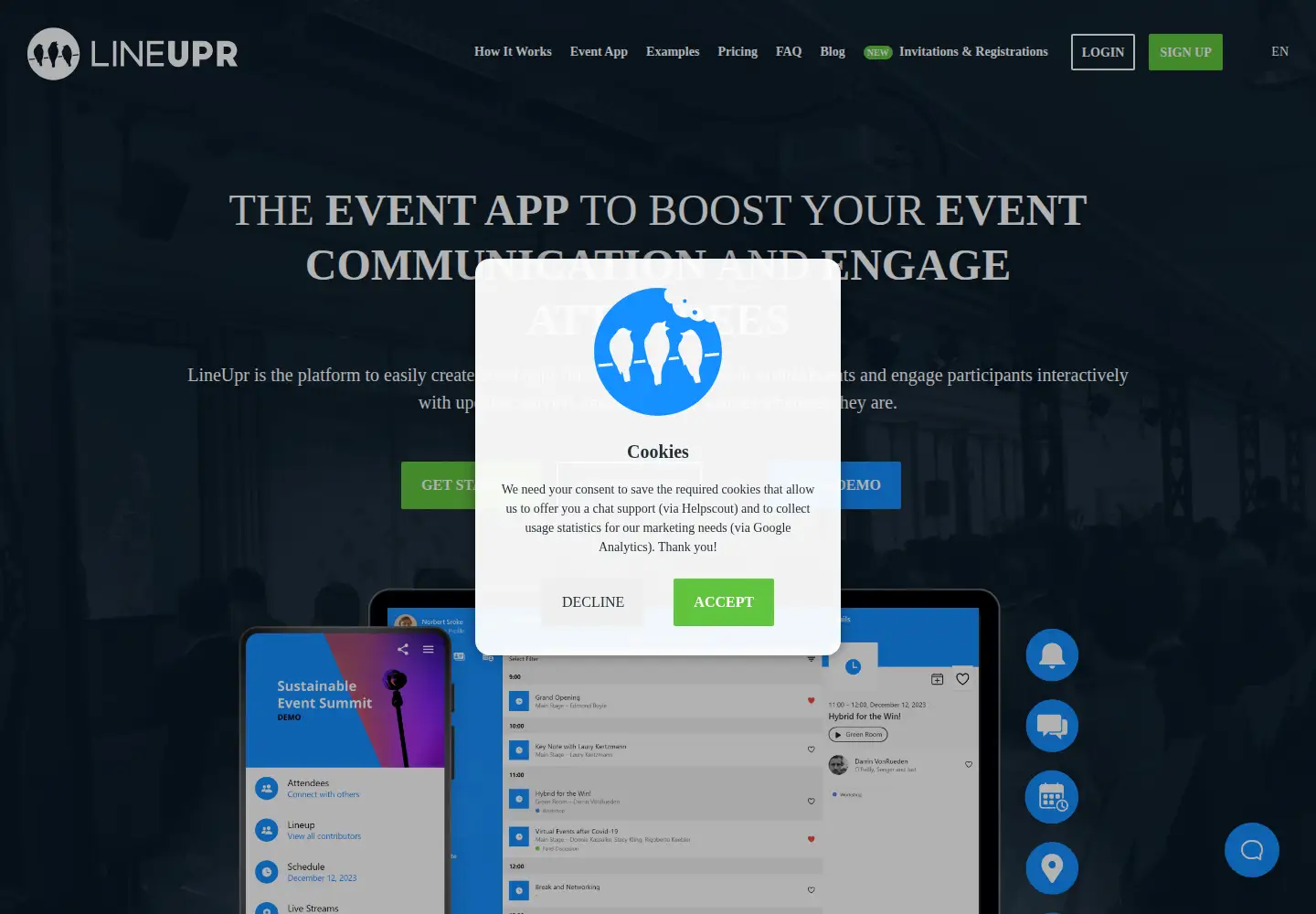 Screenshot of lineupr.com