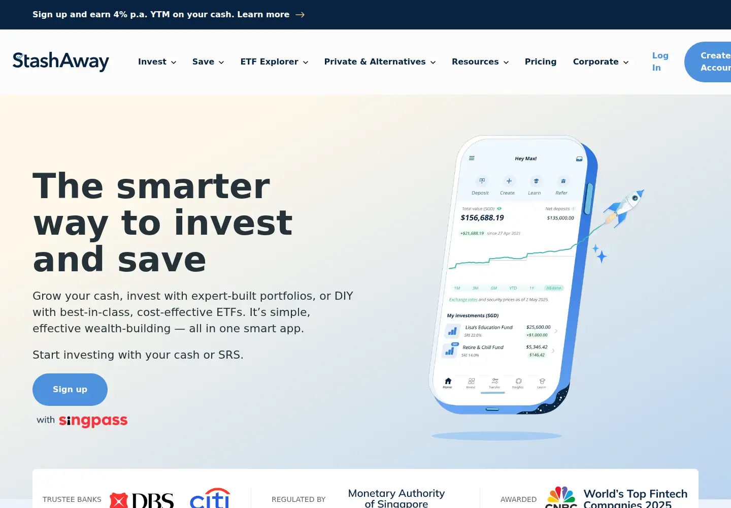 Screenshot of stashaway.sg