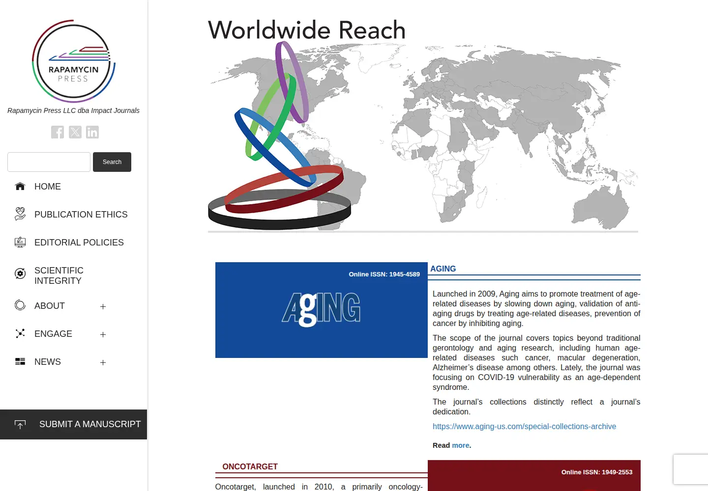 Screenshot of impactjournals.com
