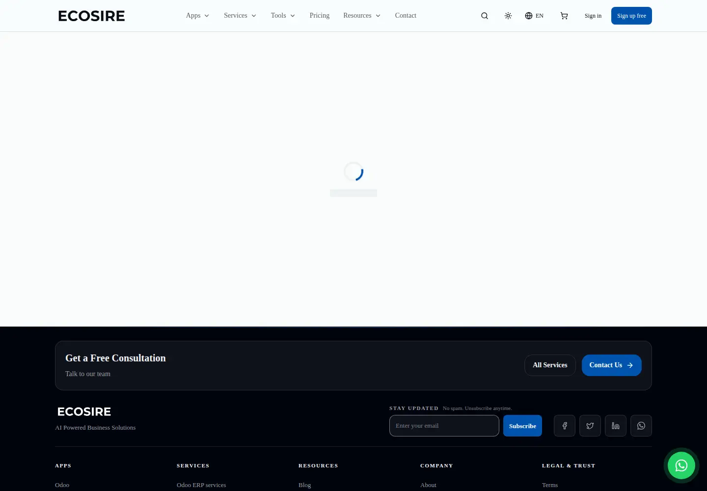 Screenshot of ecosire.com