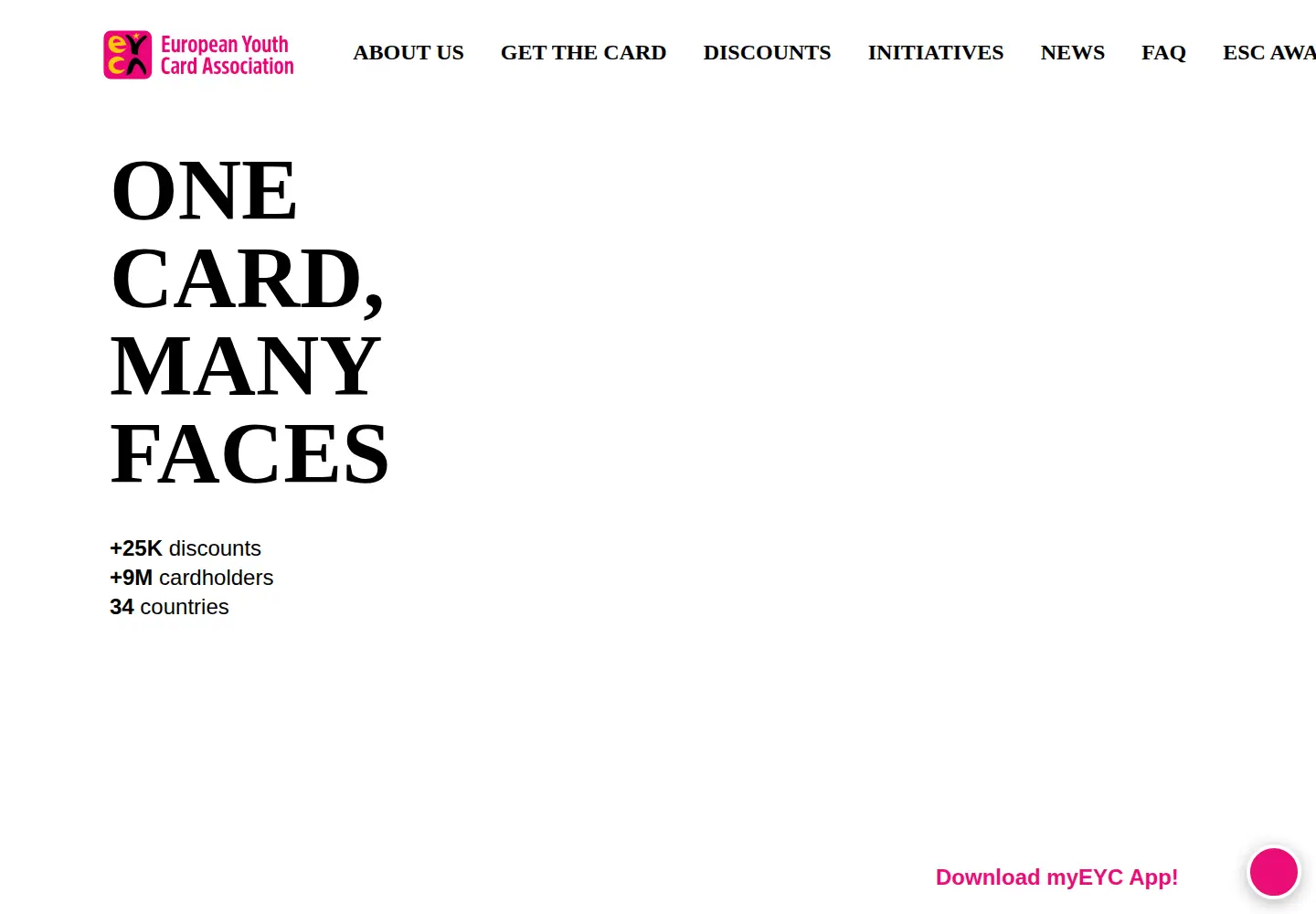 Screenshot of eyca.org