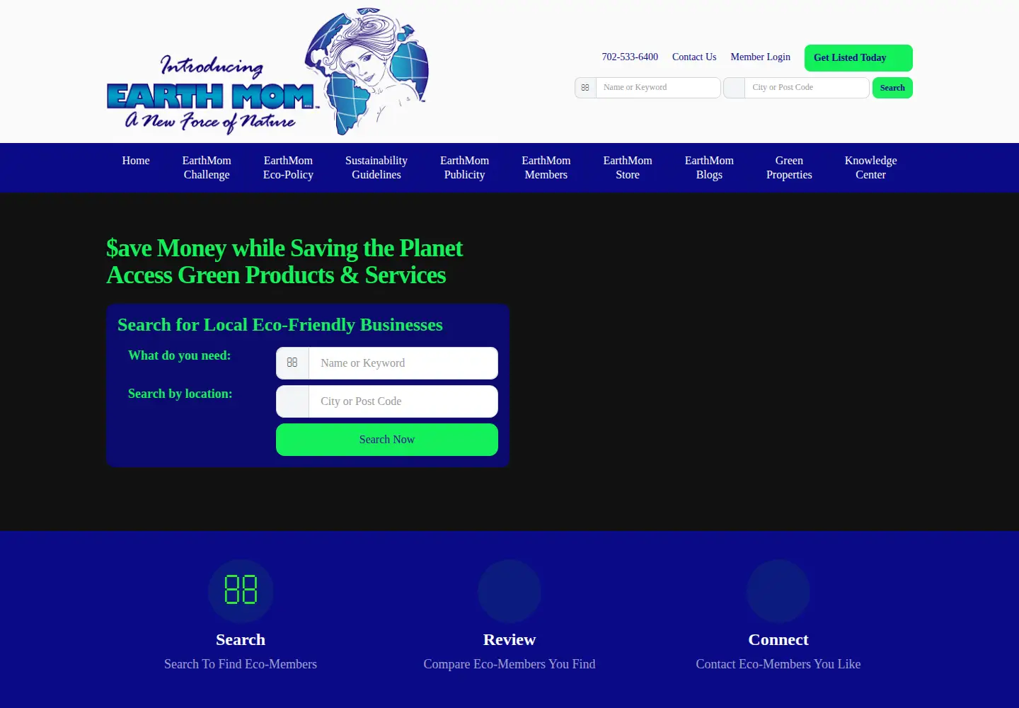 Screenshot of earthmom.org
