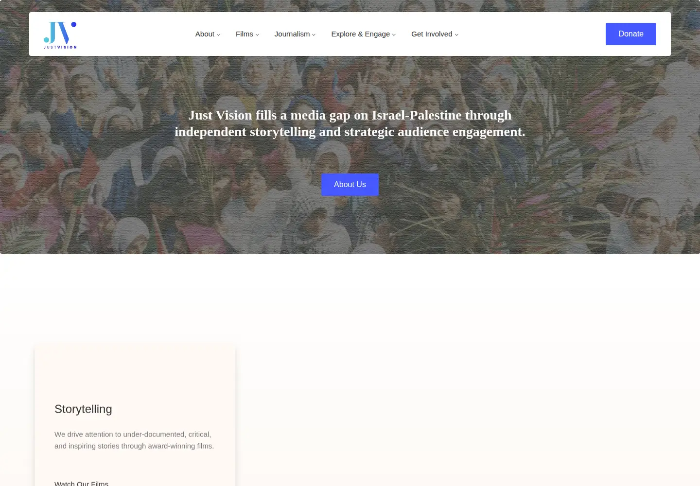Screenshot of justvision.org