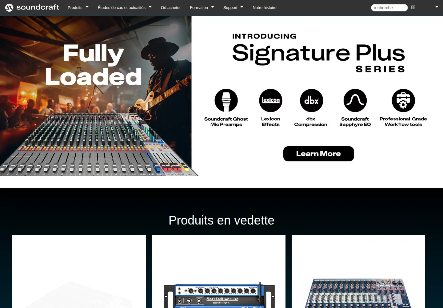 Screenshot of soundcraft.com