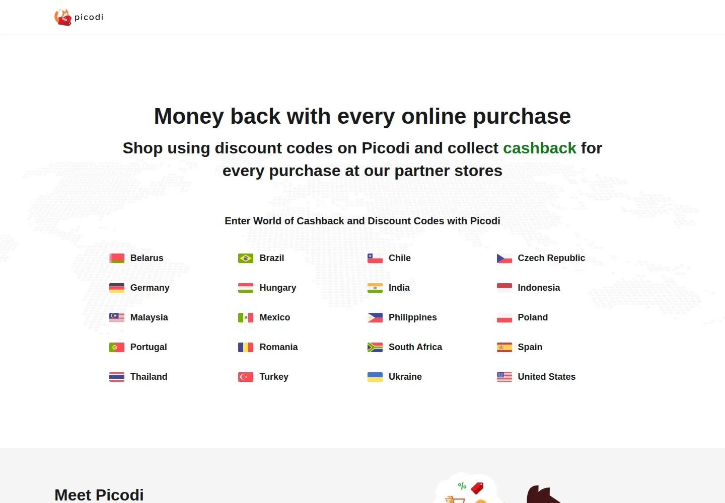 Screenshot of picodi.com