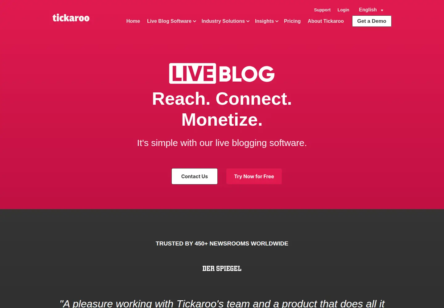 Screenshot of tickaroo.com
