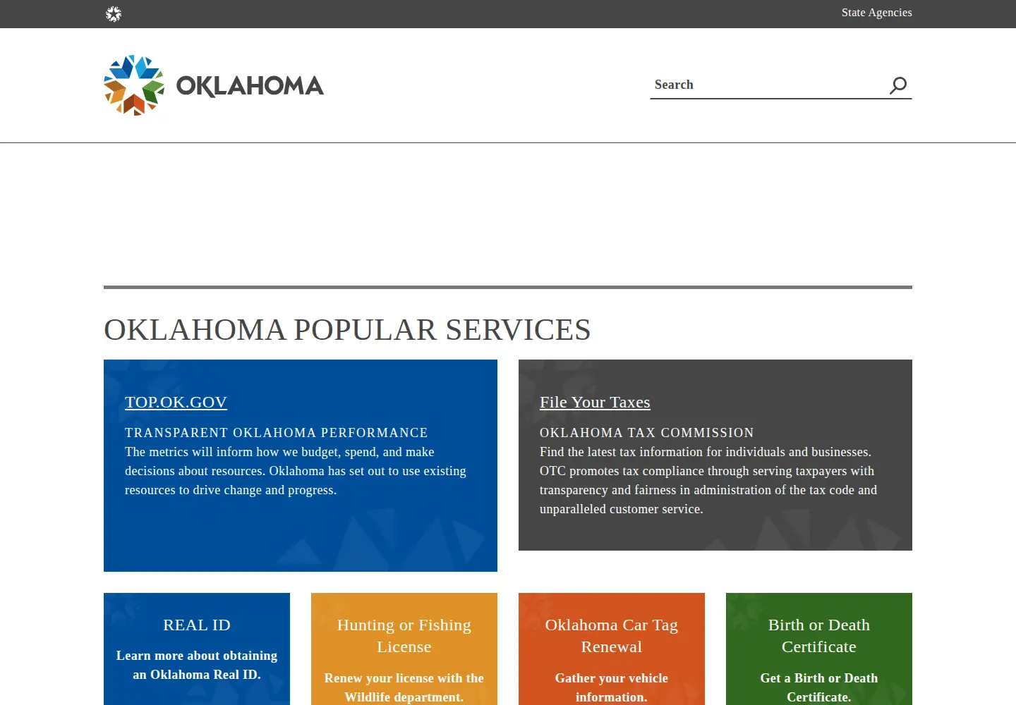 Screenshot of oklahoma.gov