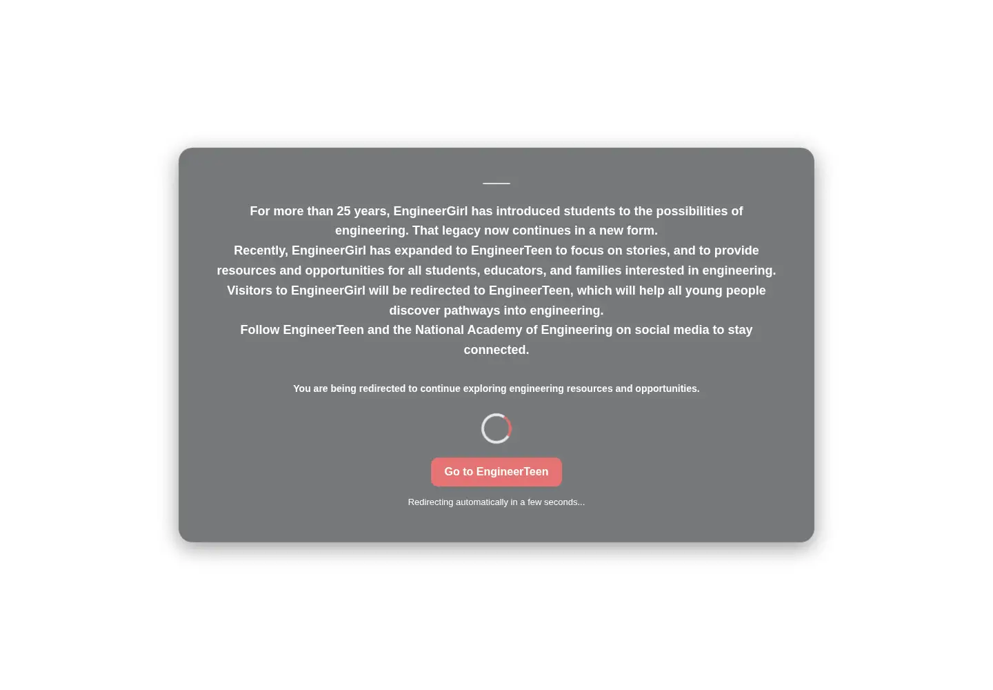 Screenshot of engineergirl.org