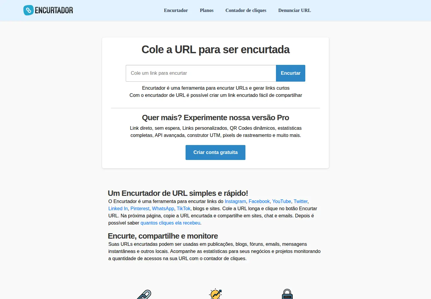 Screenshot of encurtador.com.br