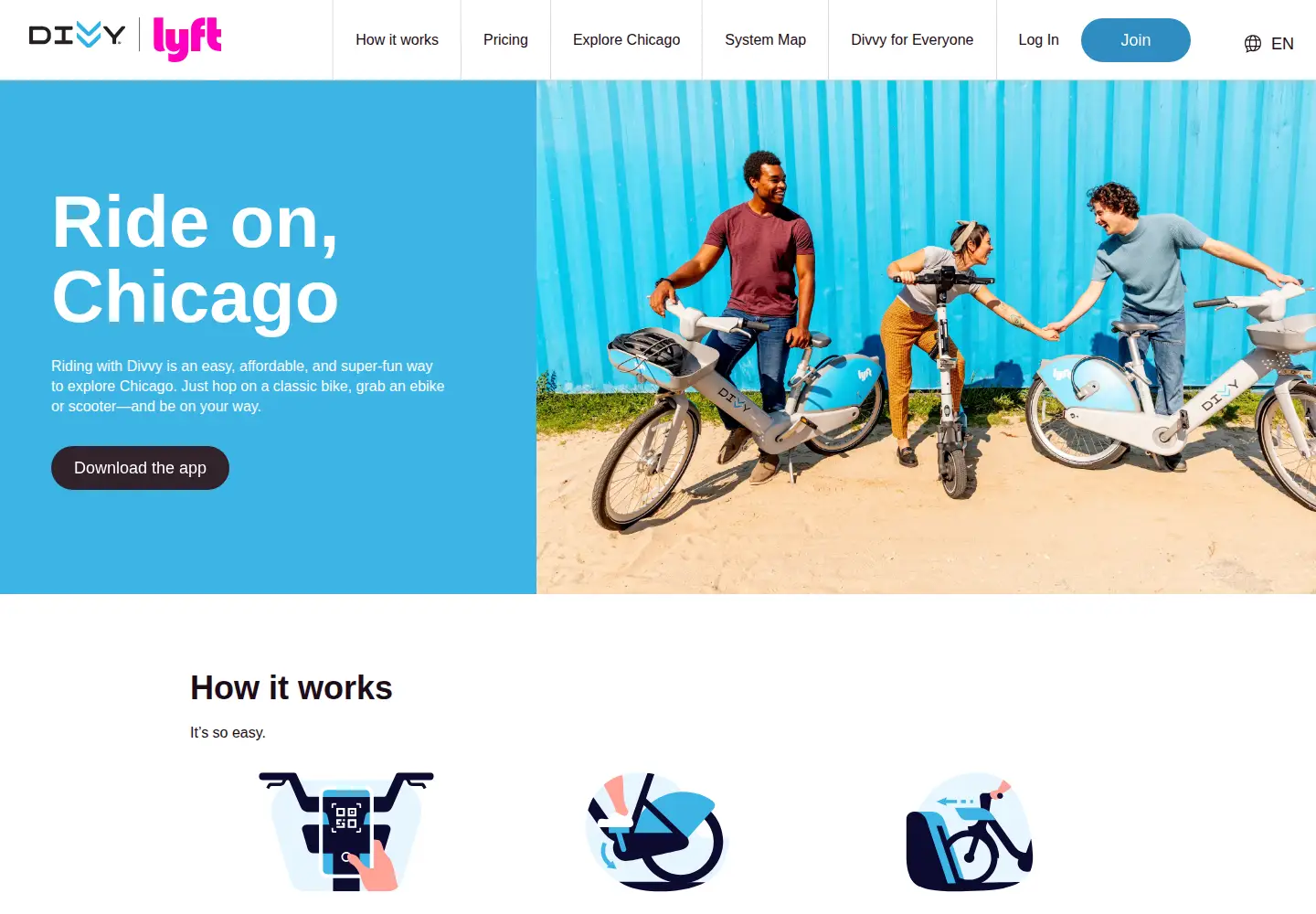 Screenshot of divvybikes.com