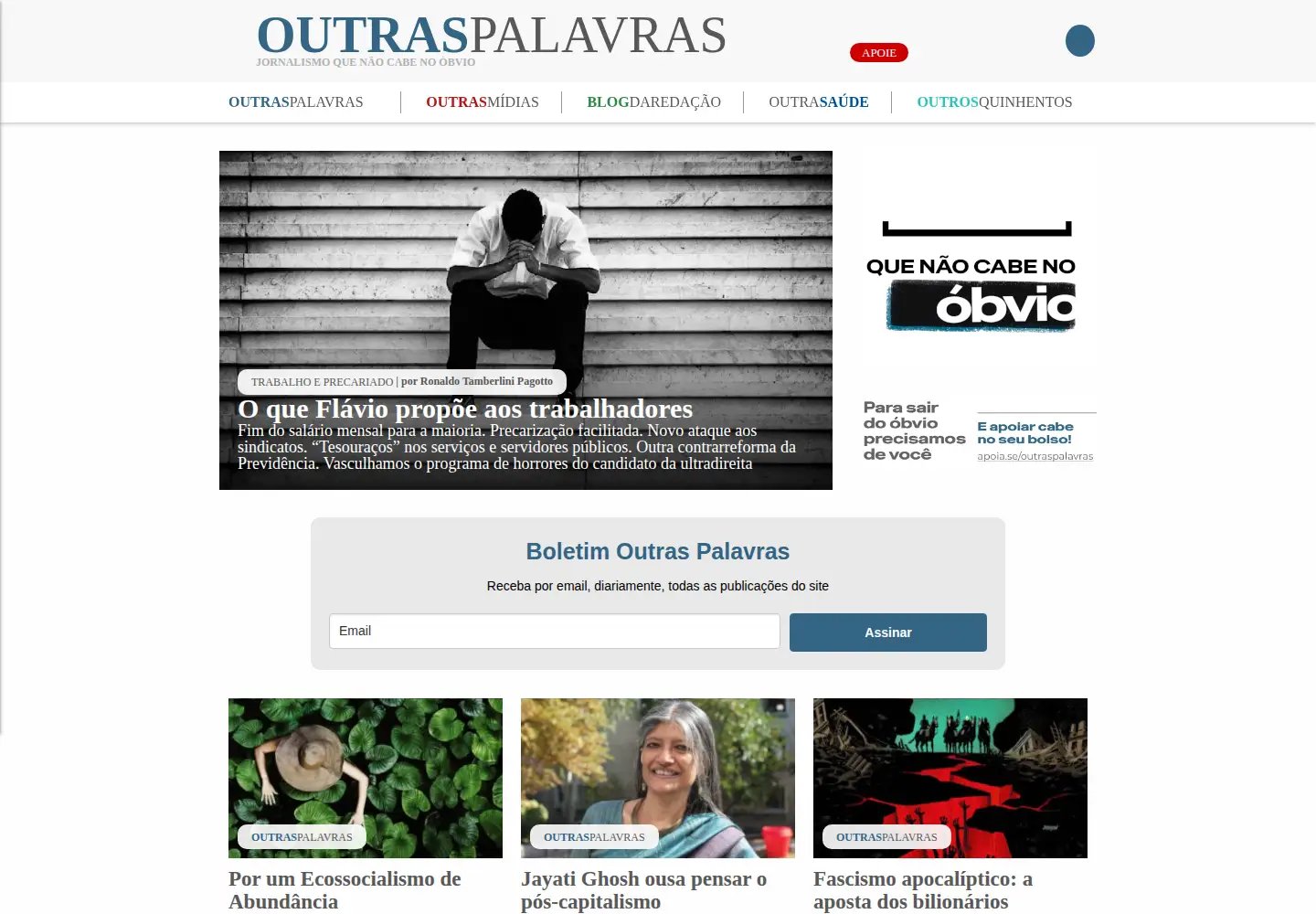 Screenshot of outraspalavras.net