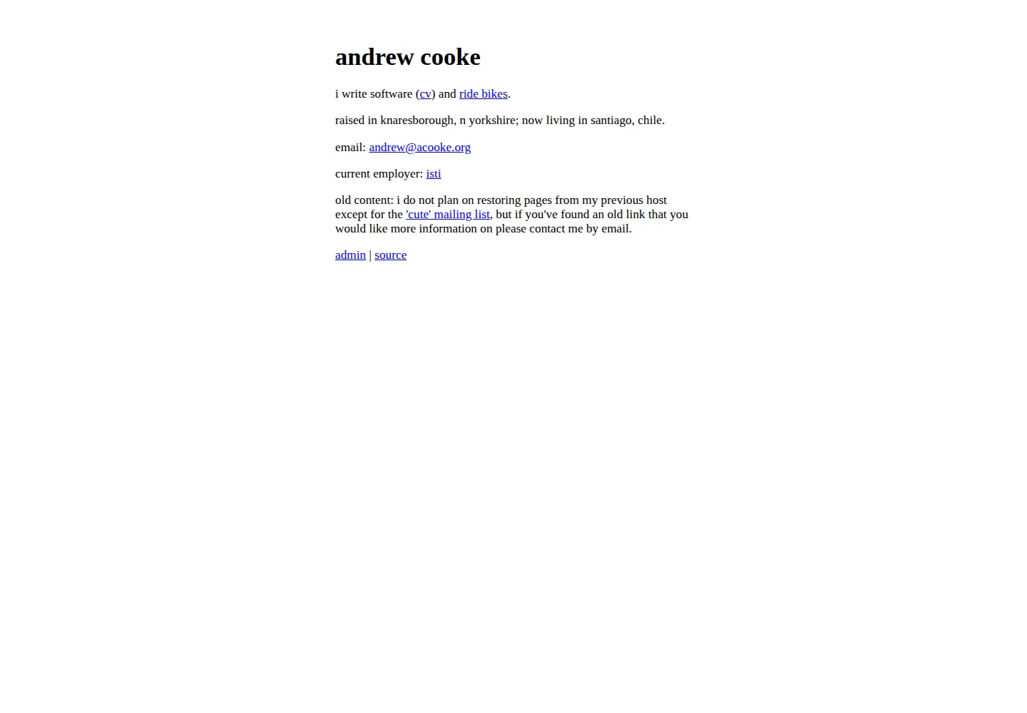 Screenshot of acooke.org