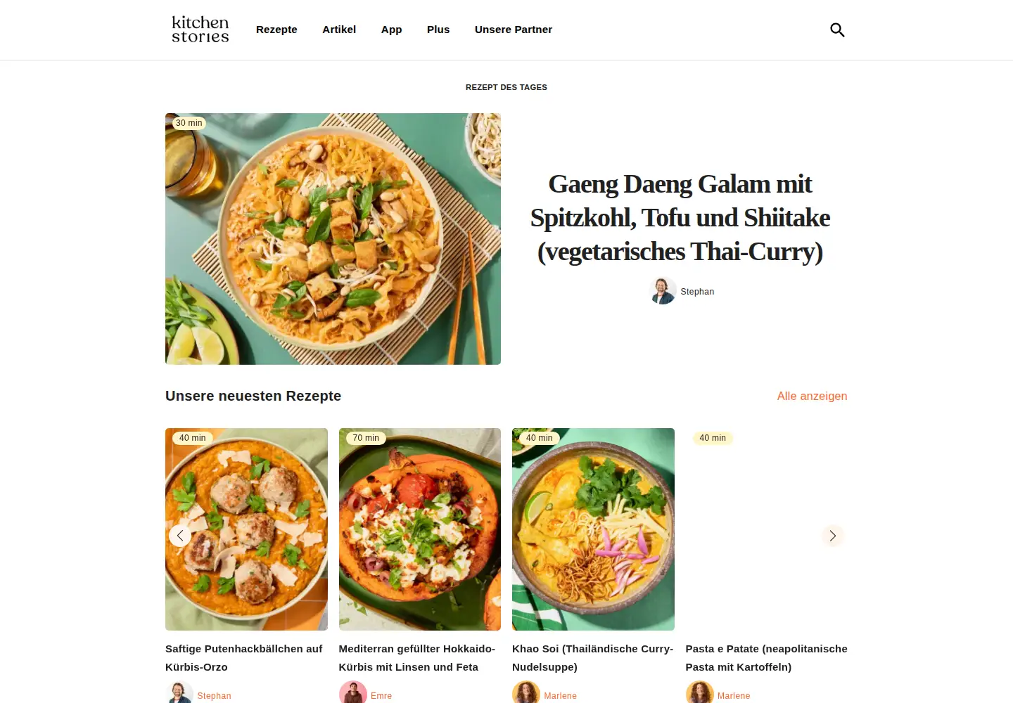 Screenshot of kitchenstories.com