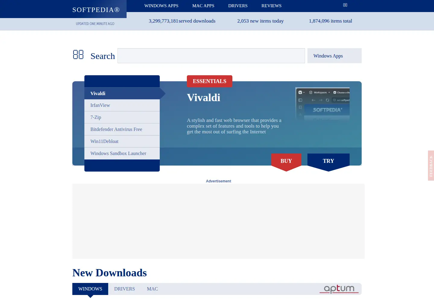 Screenshot of softpedia.com